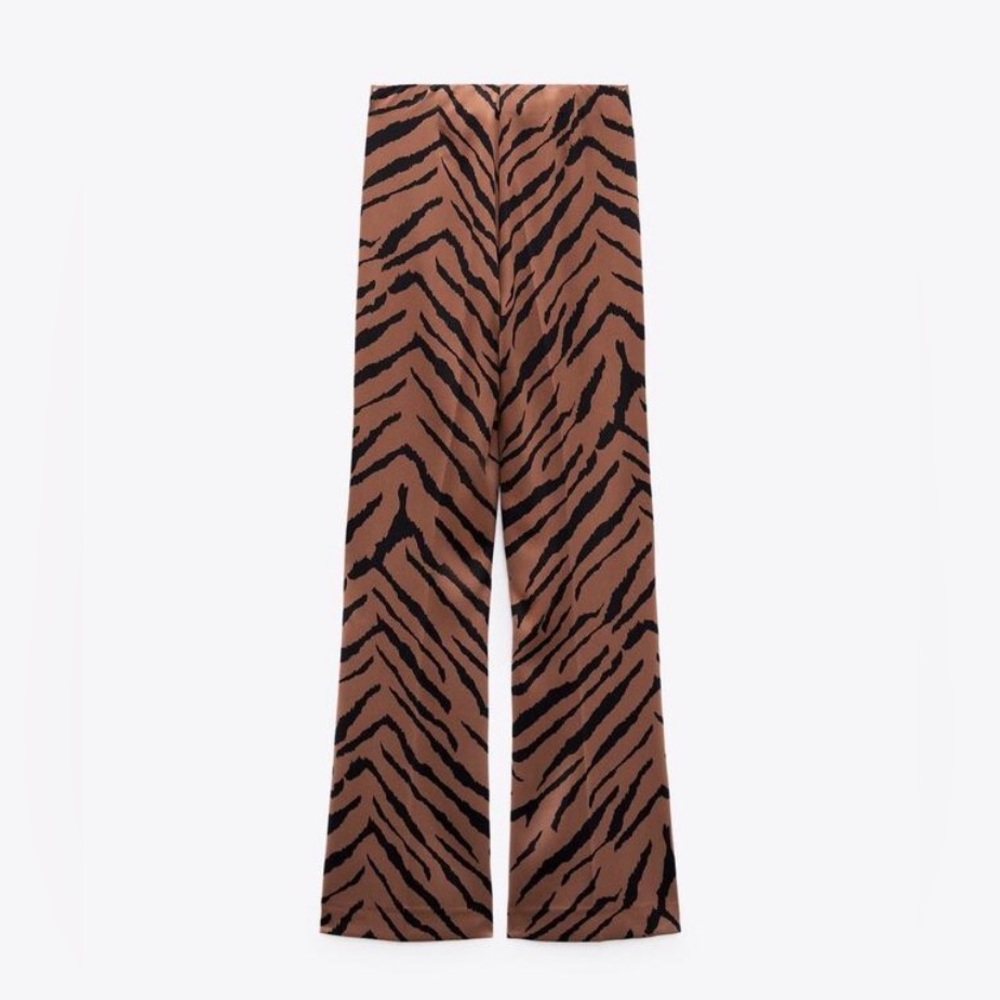 Zara Animal Print Flared Pants